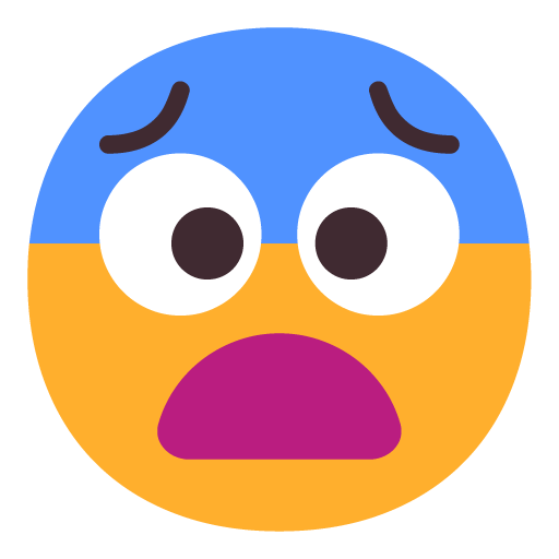 Microsoft design of the fearful face emoji verson:Windows-11-22H2