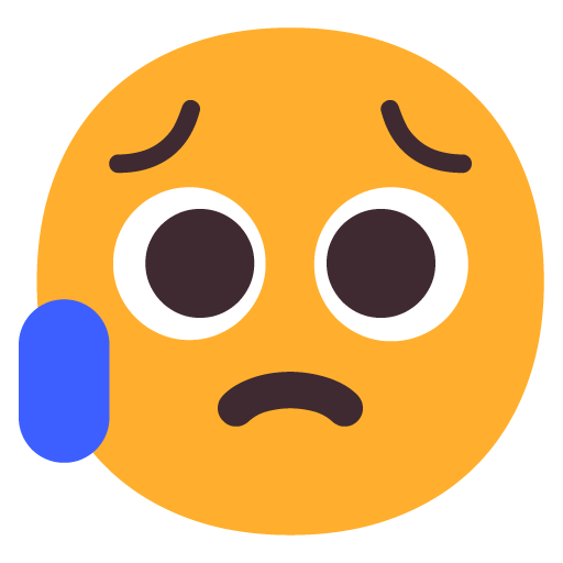 Microsoft design of the sad but relieved face emoji verson:Windows-11-22H2