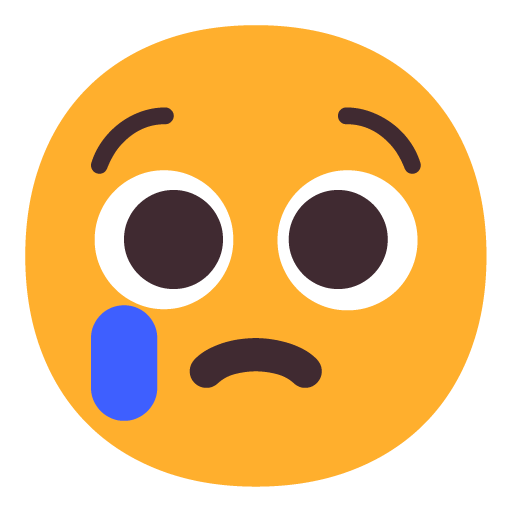 Microsoft design of the crying face emoji verson:Windows-11-22H2