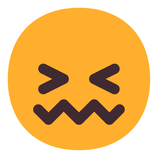 Microsoft design of the confounded face emoji verson:Windows-11-22H2