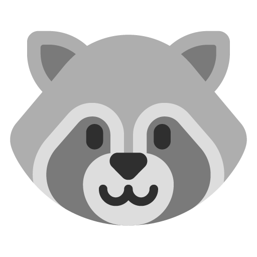 Microsoft design of the raccoon emoji verson:Windows-11-22H2