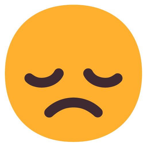 Microsoft design of the disappointed face emoji verson:Windows-11-22H2