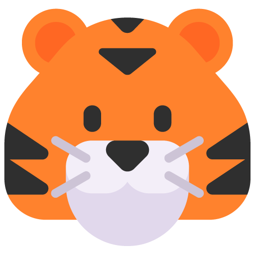 Microsoft design of the tiger face emoji verson:Windows-11-22H2