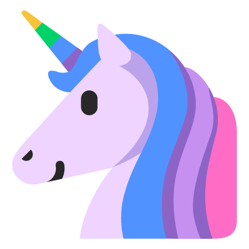 Microsoft design of the unicorn emoji verson:Windows-11-22H2