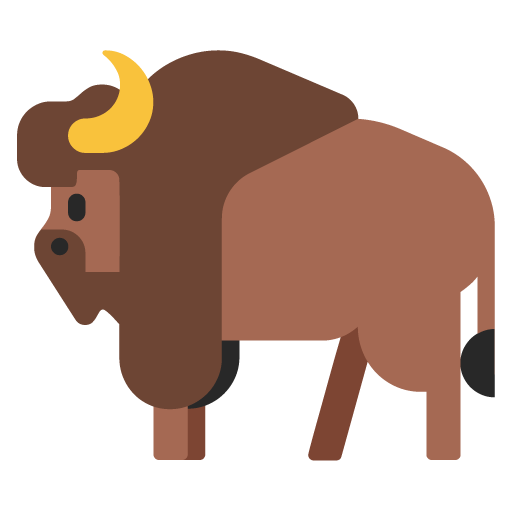 Microsoft design of the bison emoji verson:Windows-11-22H2