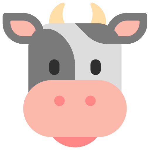 Microsoft design of the cow face emoji verson:Windows-11-22H2