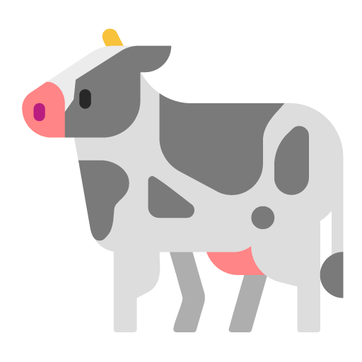 Microsoft design of the cow emoji verson:Windows-11-22H2