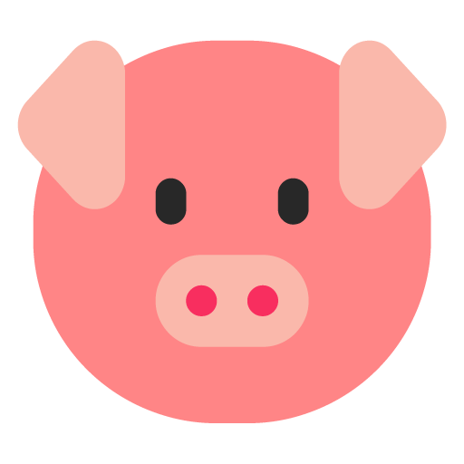 Microsoft design of the pig face emoji verson:Windows-11-22H2