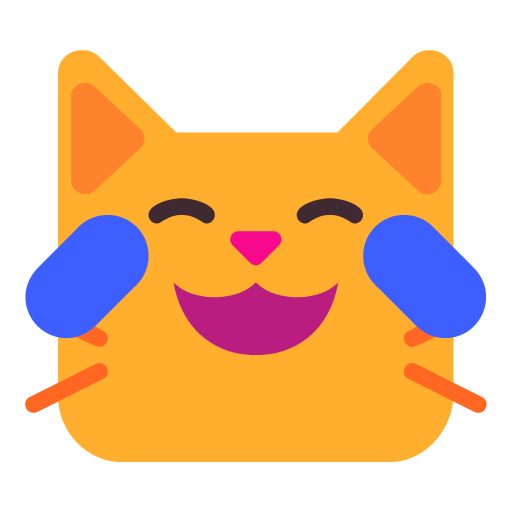 Microsoft design of the cat with tears of joy emoji verson:Windows-11-22H2