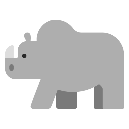 Microsoft design of the rhinoceros emoji verson:Windows-11-22H2