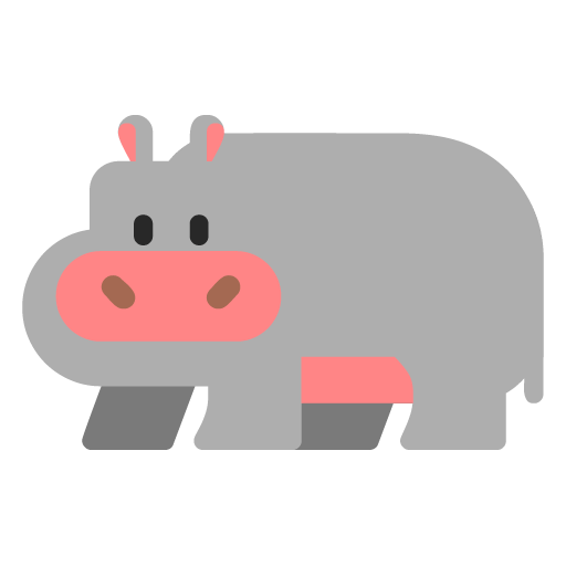 Microsoft design of the hippopotamus emoji verson:Windows-11-22H2