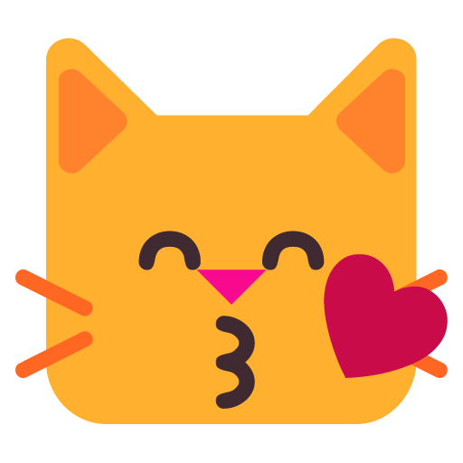 Microsoft design of the kissing cat emoji verson:Windows-11-22H2