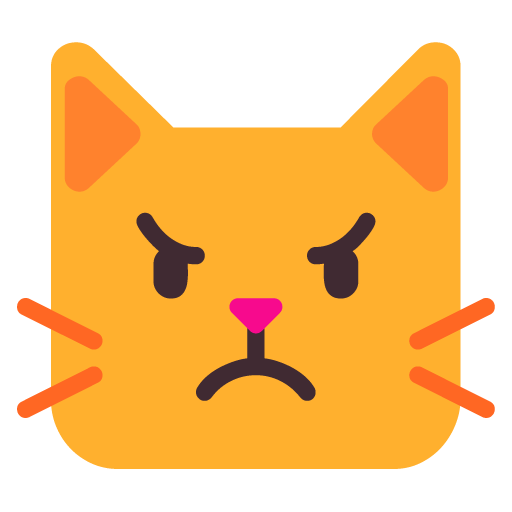 Microsoft design of the pouting cat emoji verson:Windows-11-22H2