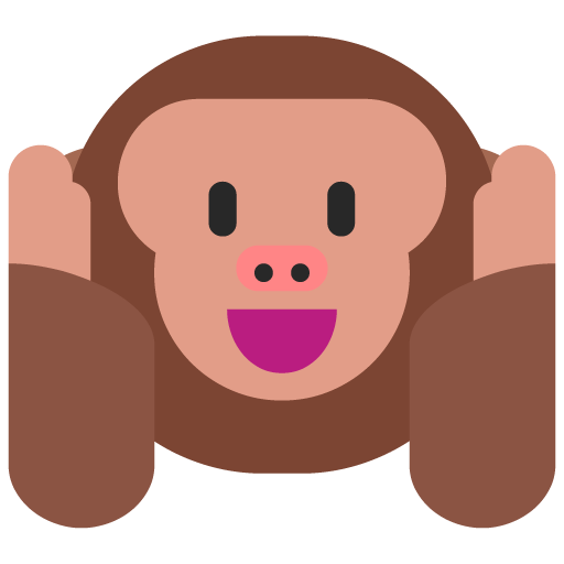 Microsoft design of the hear-no-evil monkey emoji verson:Windows-11-22H2