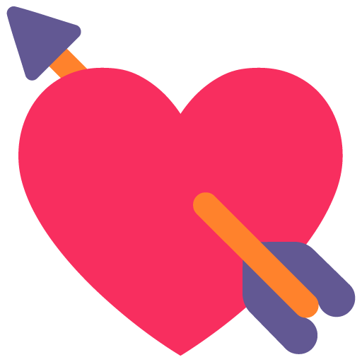 Microsoft design of the heart with arrow emoji verson:Windows-11-22H2