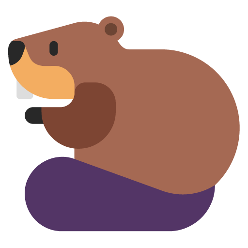 Microsoft design of the beaver emoji verson:Windows-11-22H2