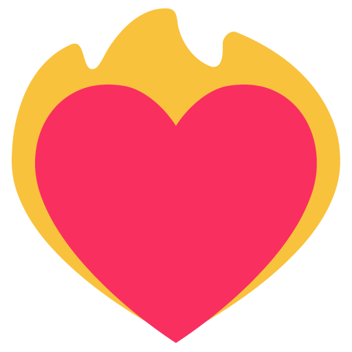 Microsoft design of the heart on fire emoji verson:Windows-11-22H2
