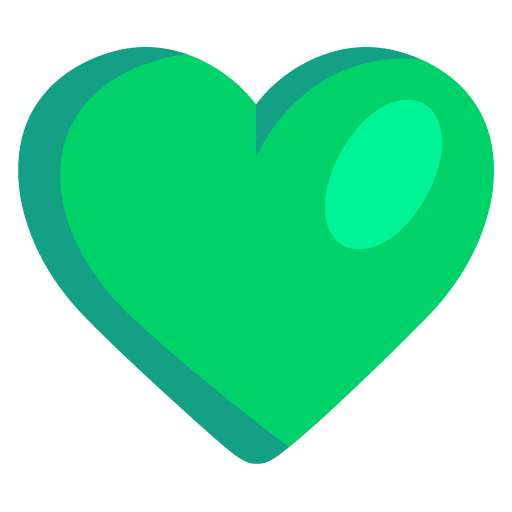 Microsoft design of the green heart emoji verson:Windows-11-22H2