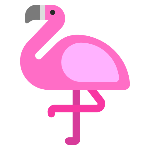 Microsoft design of the flamingo emoji verson:Windows-11-22H2