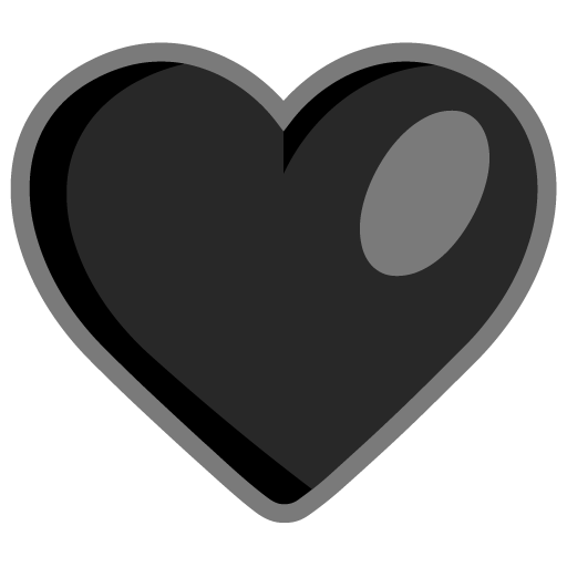 Microsoft design of the black heart emoji verson:Windows-11-22H2