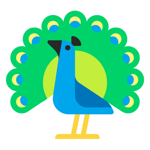 Microsoft design of the peacock emoji verson:Windows-11-22H2
