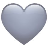 Whatsapp design of the grey heart emoji verson:2.23.2.72