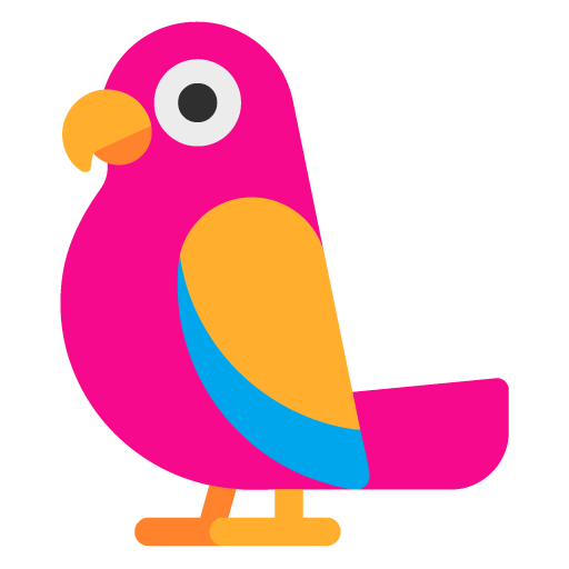 Microsoft design of the parrot emoji verson:Windows-11-22H2