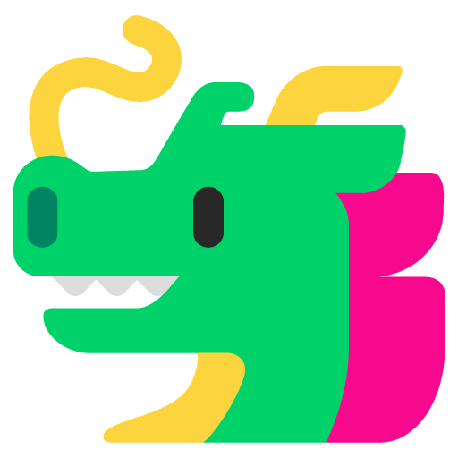 Microsoft design of the dragon face emoji verson:Windows-11-22H2