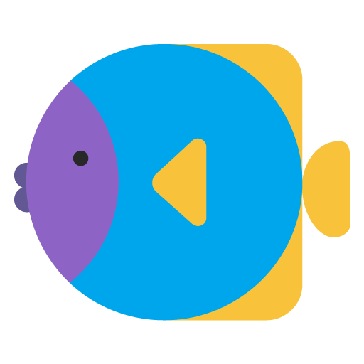Microsoft design of the tropical fish emoji verson:Windows-11-22H2