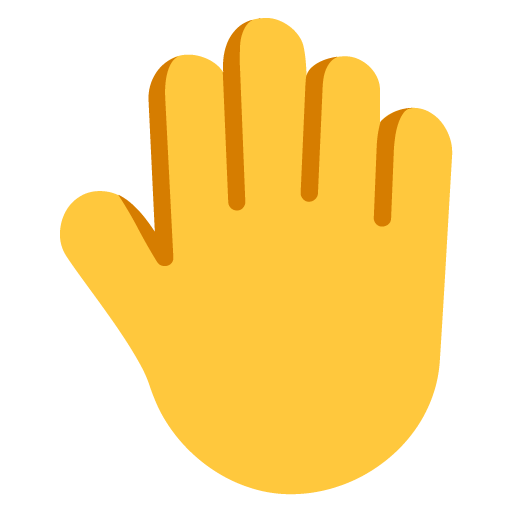 Microsoft design of the raised back of hand emoji verson:Windows-11-22H2