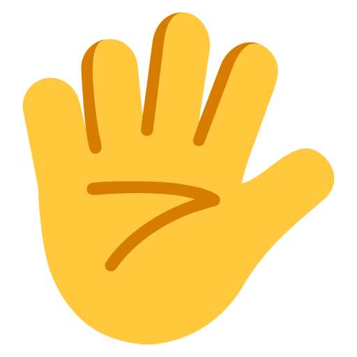 Microsoft design of the hand with fingers splayed emoji verson:Windows-11-22H2