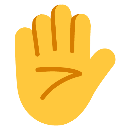 Microsoft design of the raised hand emoji verson:Windows-11-22H2