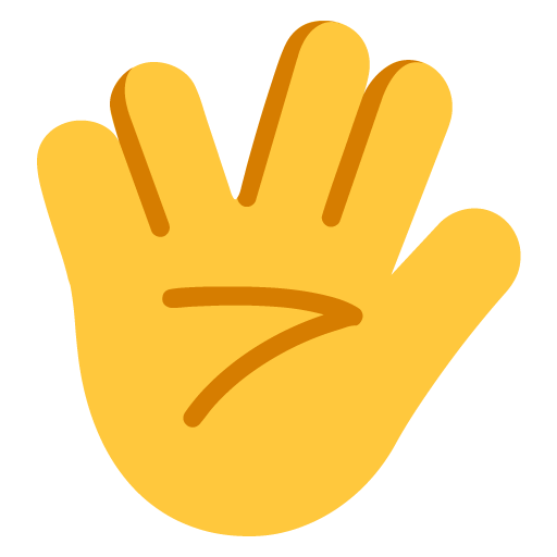 Microsoft design of the vulcan salute emoji verson:Windows-11-22H2