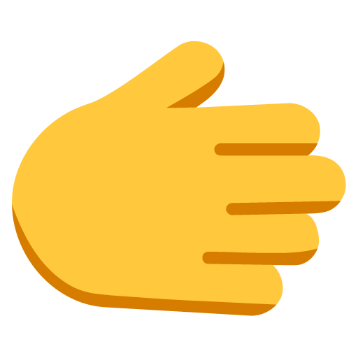 Microsoft design of the rightwards hand emoji verson:Windows-11-22H2