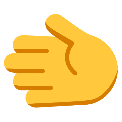 Microsoft design of the leftwards hand emoji verson:Windows-11-22H2