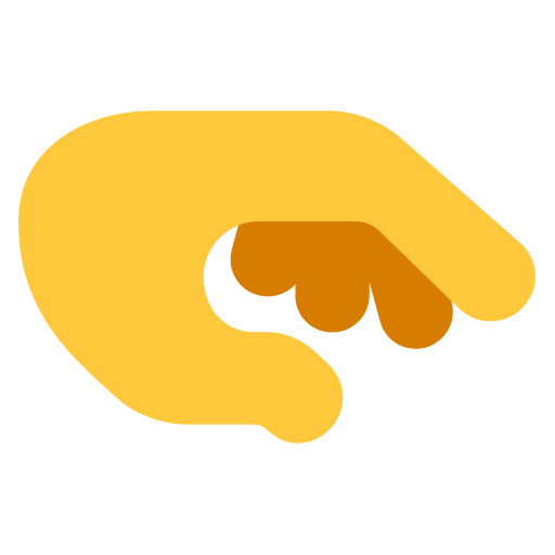 Microsoft design of the palm down hand emoji verson:Windows-11-22H2