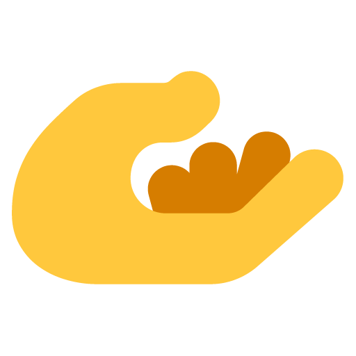 Microsoft design of the palm up hand emoji verson:Windows-11-22H2