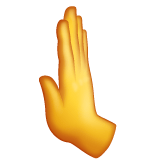 Whatsapp design of the leftwards pushing hand emoji verson:2.23.2.72