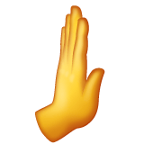Whatsapp design of the rightwards pushing hand emoji verson:2.23.2.72