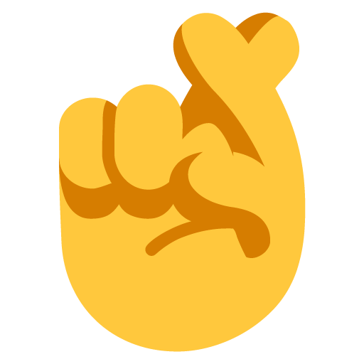 Microsoft design of the crossed fingers emoji verson:Windows-11-22H2