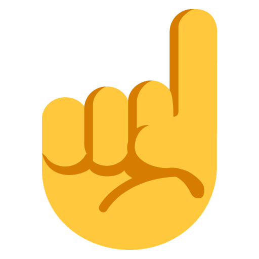 Microsoft design of the index pointing up emoji verson:Windows-11-22H2