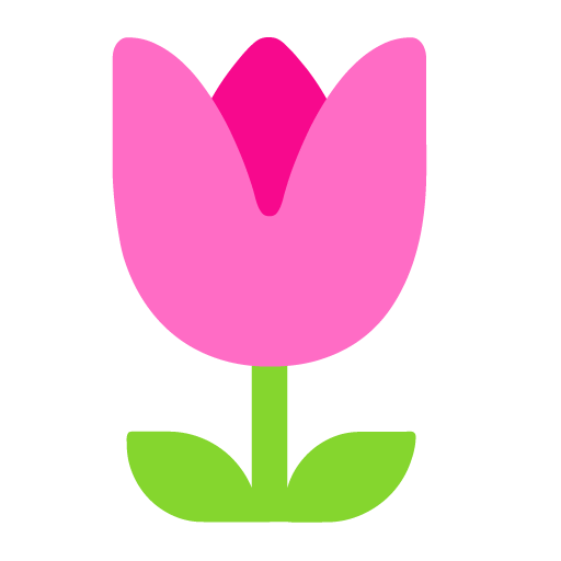 Microsoft design of the tulip emoji verson:Windows-11-22H2