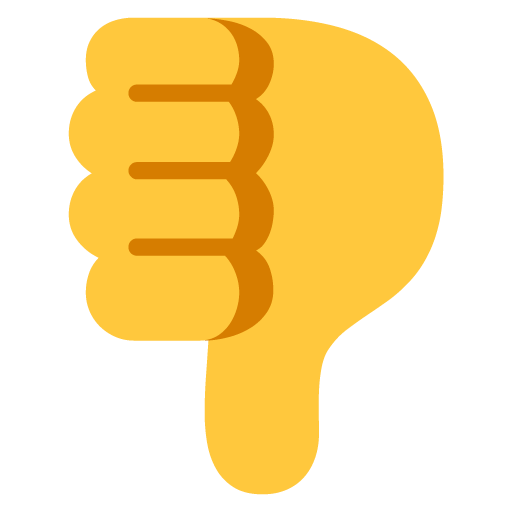 Microsoft design of the thumbs down emoji verson:Windows-11-22H2