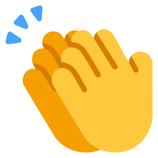 Microsoft design of the clapping hands emoji verson:Windows-11-22H2