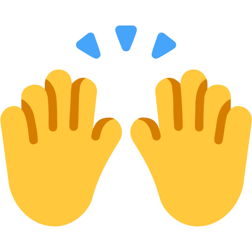 Microsoft design of the raising hands emoji verson:Windows-11-22H2