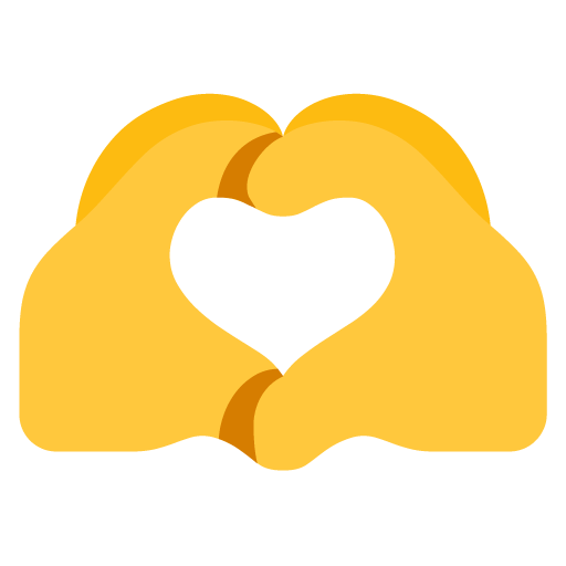 Microsoft design of the heart hands emoji verson:Windows-11-22H2