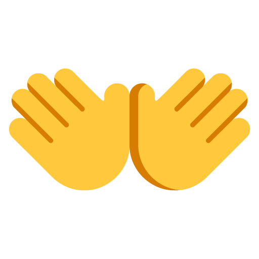 Microsoft design of the open hands emoji verson:Windows-11-22H2