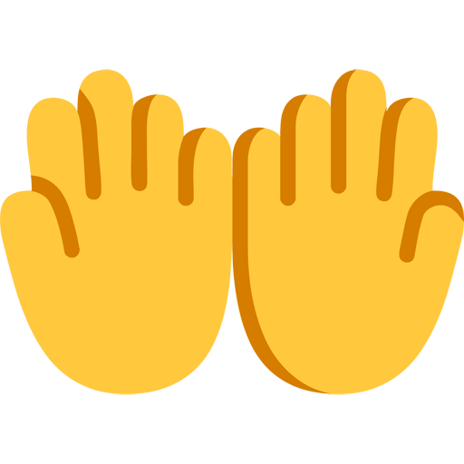 Microsoft design of the palms up together emoji verson:Windows-11-22H2