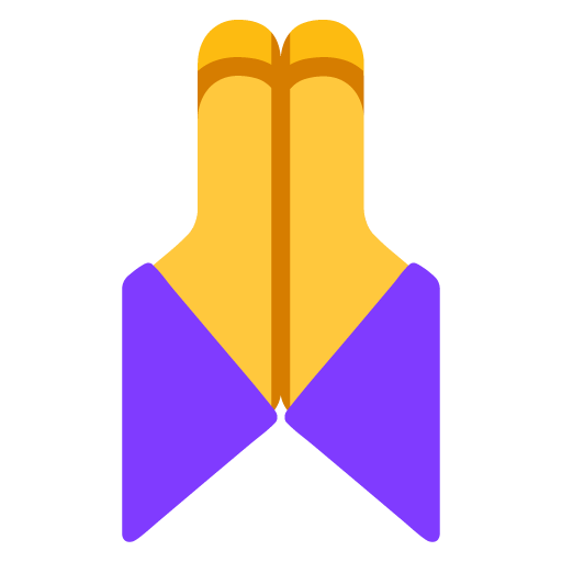 Microsoft design of the folded hands emoji verson:Windows-11-22H2