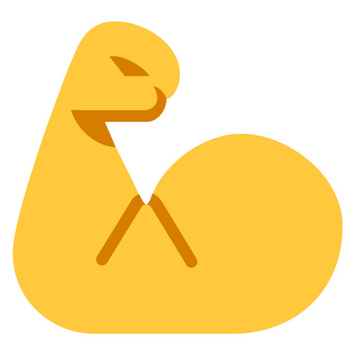 Microsoft design of the flexed biceps emoji verson:Windows-11-22H2